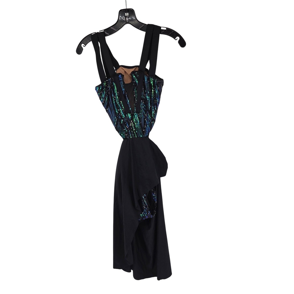 10  Dance Signature Sequin Leotard Dress Black MA Dancewear Performance Costume